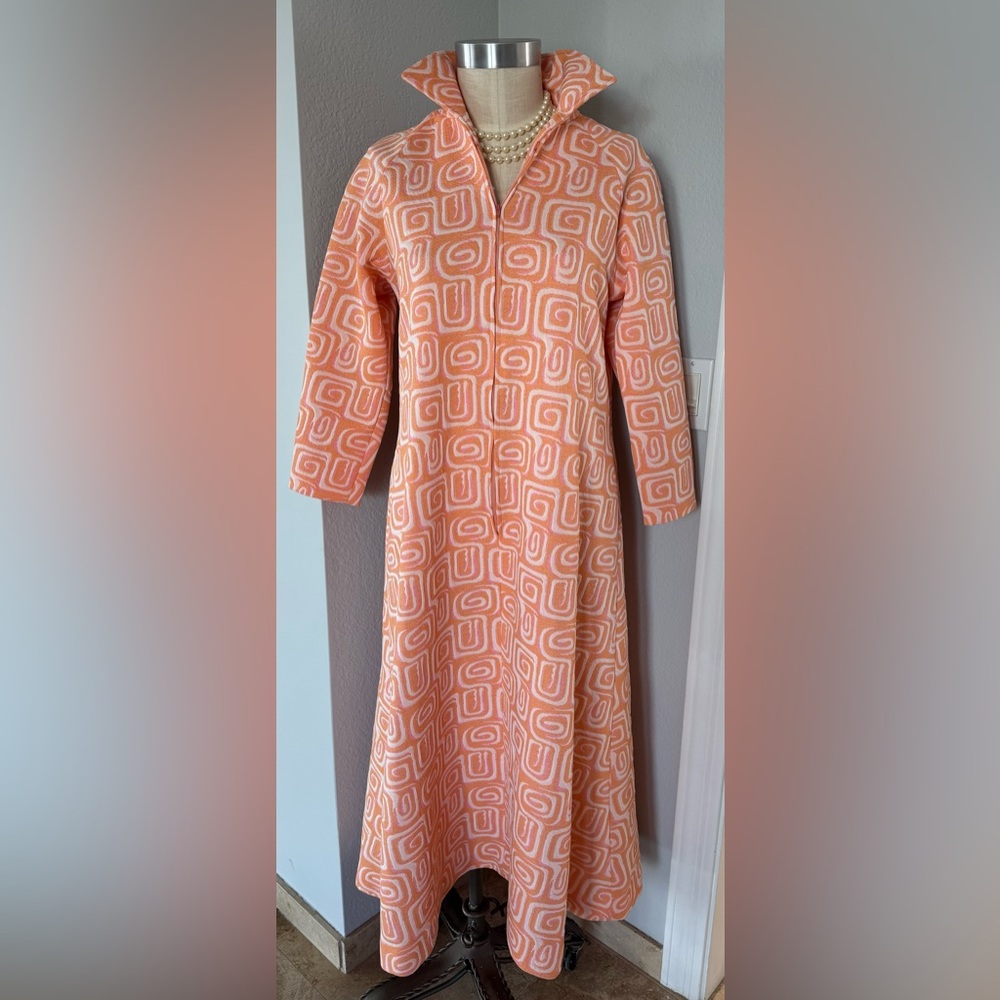 Vintage 60s/70s Geometric Print Housecoat Large